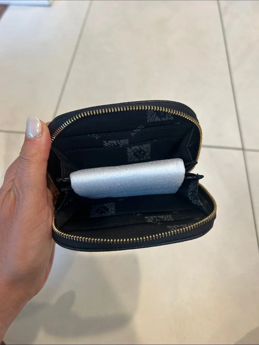 Black Pebbled Leather Wallet Pouch